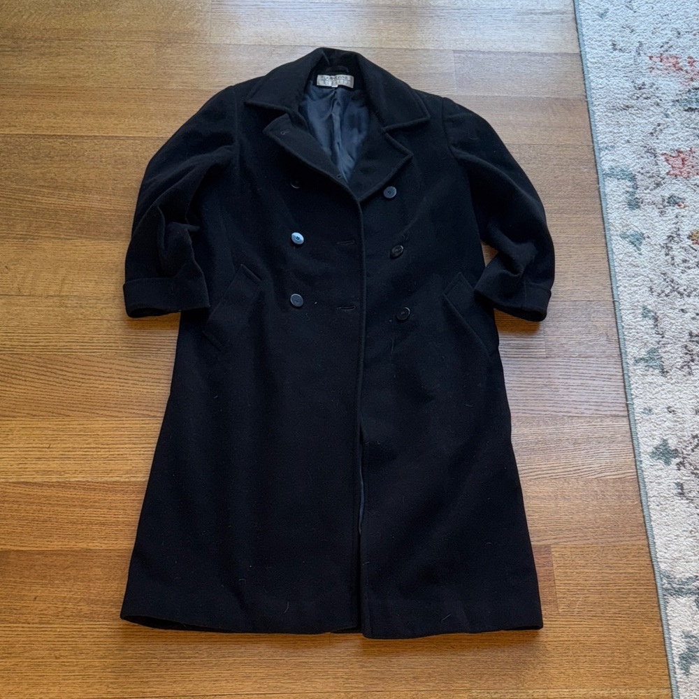 Larry Levine Wool Double Breasted Trench Coat